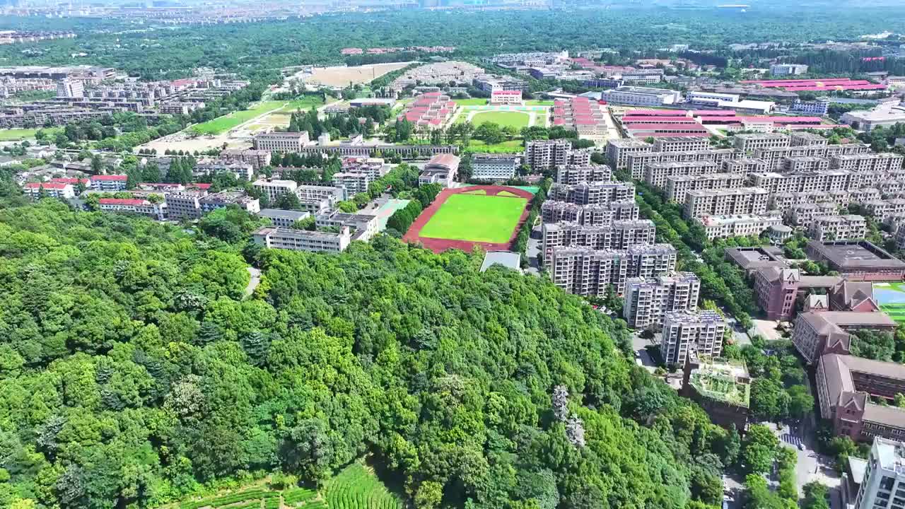 航拍杭州市西湖高级中学视频素材