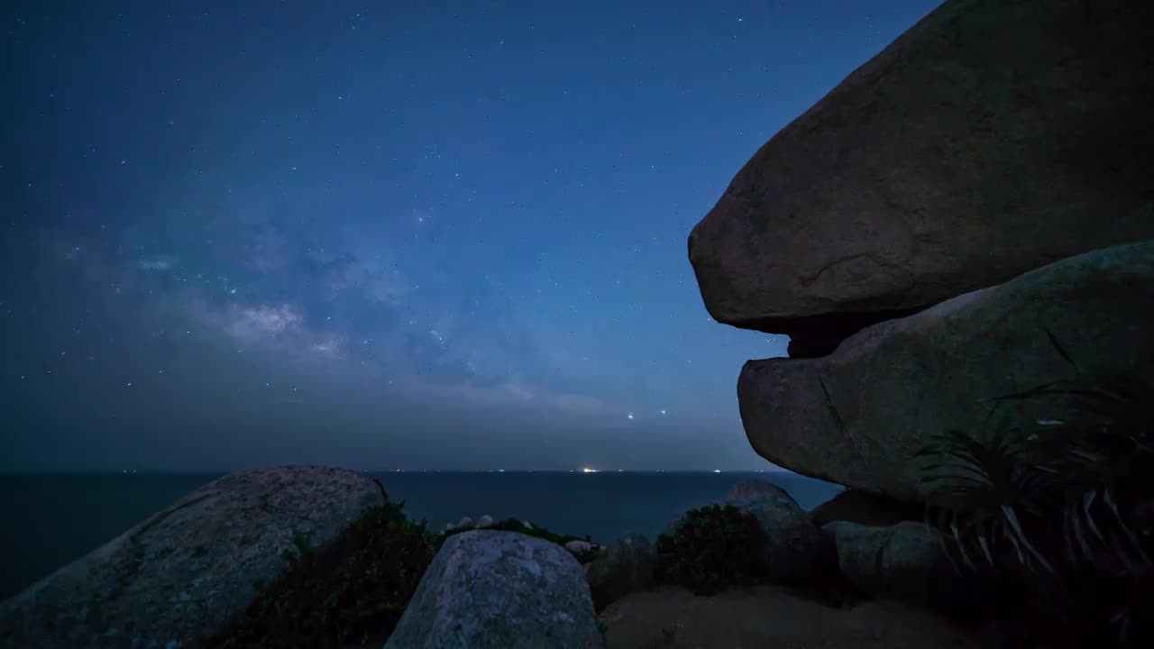 惠东海龟湾银河转日出延时视频素材