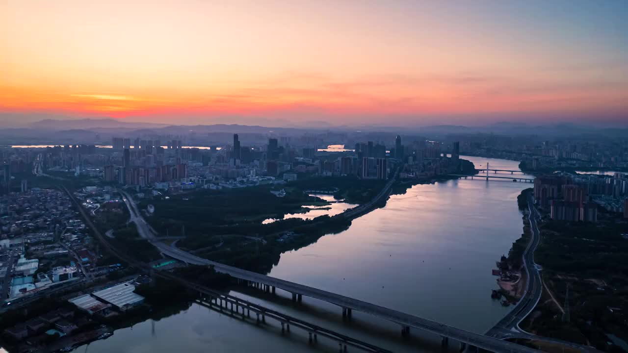 惠州惠城区航拍大景延时视频素材