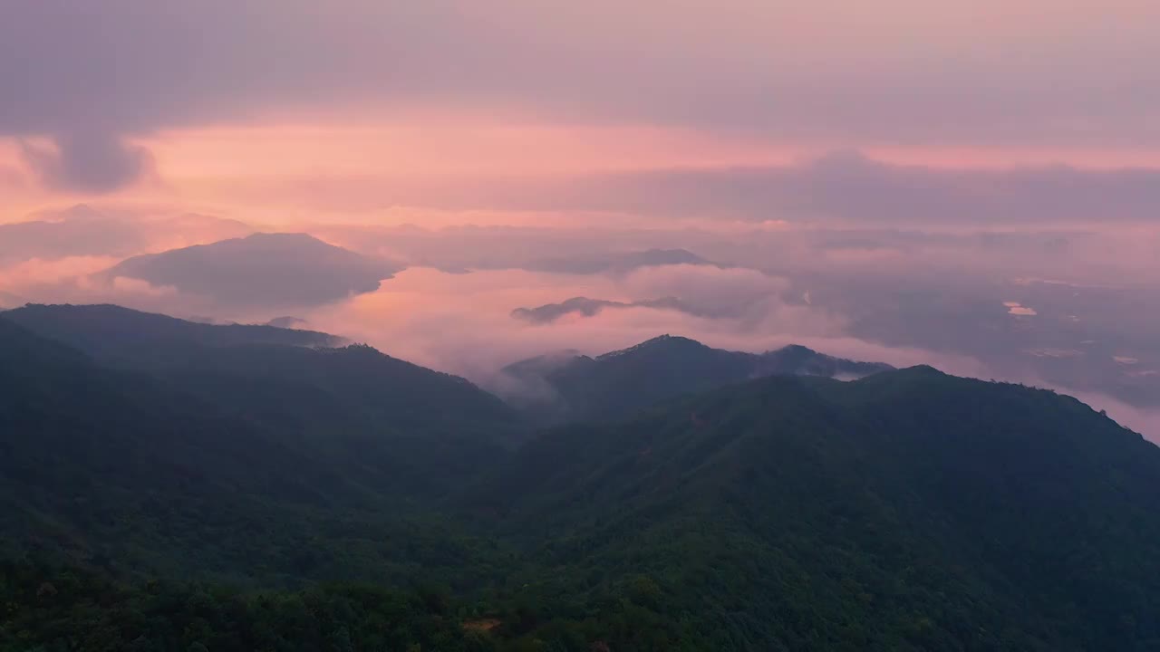 惠州龙门南昆山日出云雾航拍视频视频素材