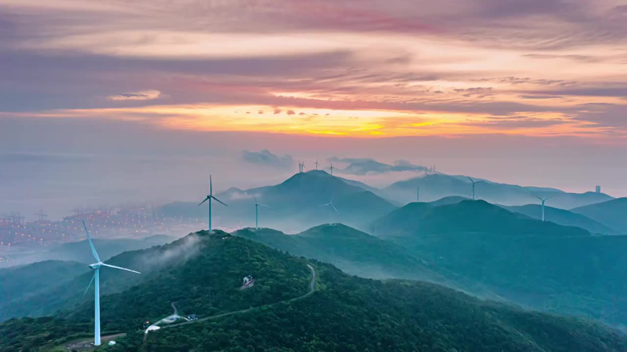 宁波北仑总台山日出云海视频素材