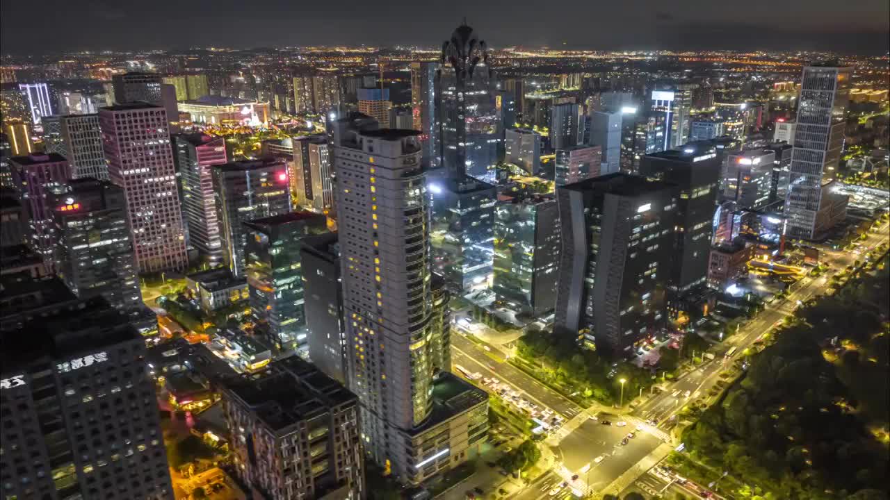 宁波南部商务区夜景视频素材