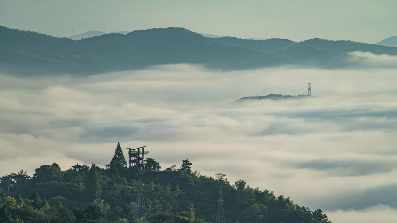 四明山云海山村视频素材