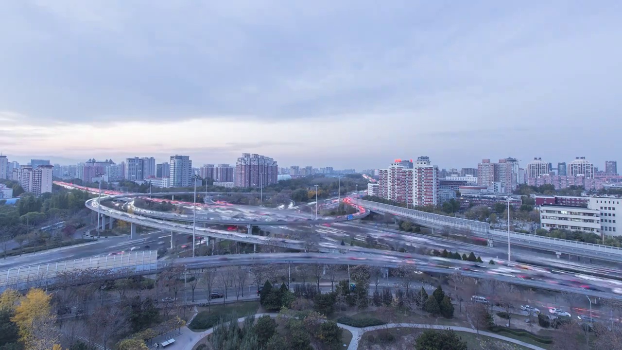 北京立交桥道路交通运输车流城市快捷奏发展延时摄影视频素材