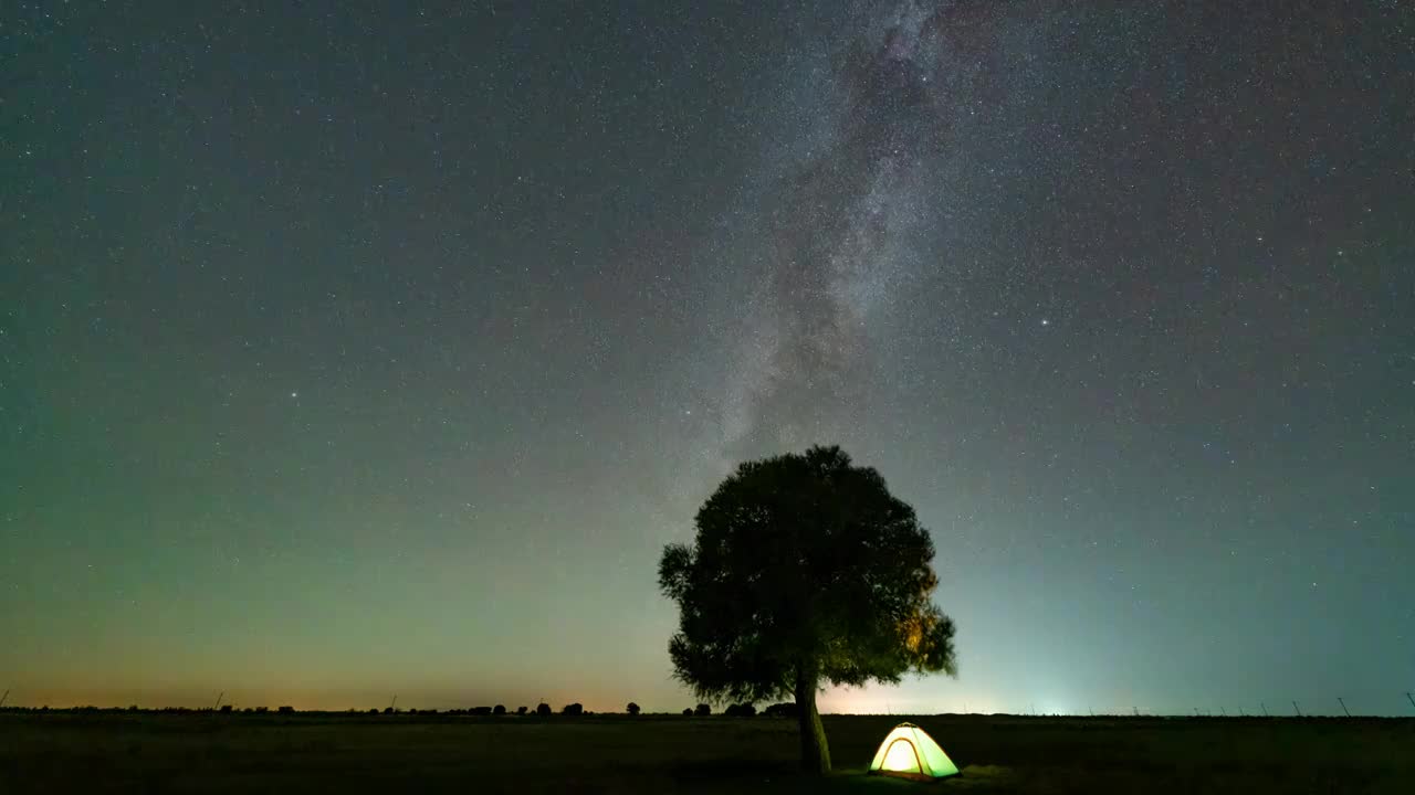 沙漠草原银河星空视频素材