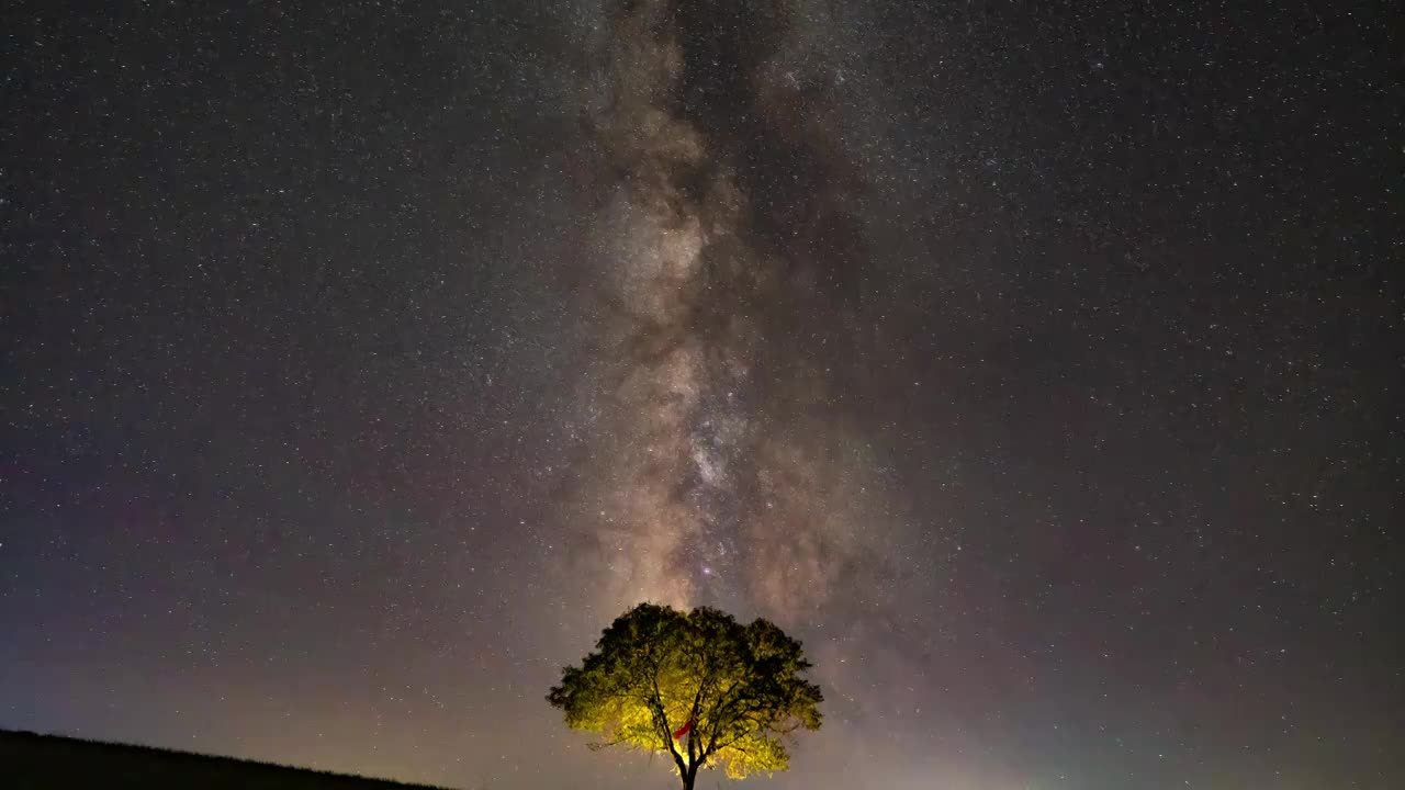 沙漠草原银河星空视频素材