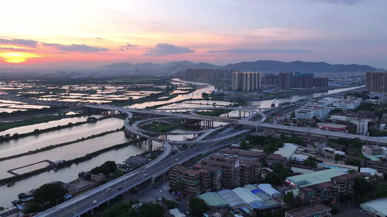 汕头牛田洋快速通道航拍视频素材