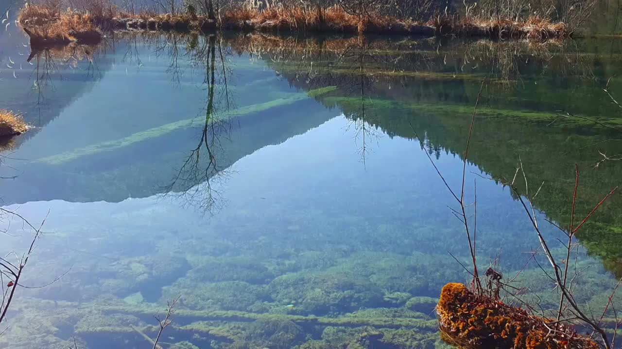 四川九寨沟山水风光延时视频素材