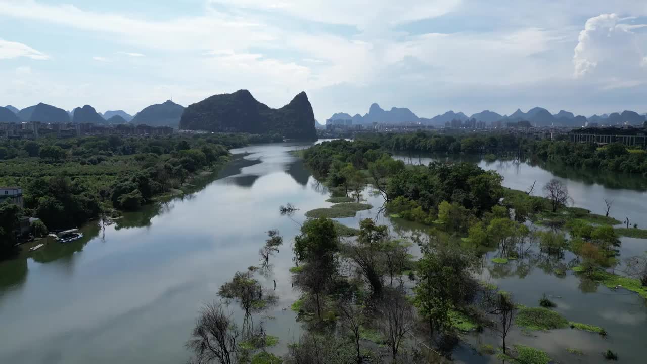 航拍夏季桂林风光视频素材