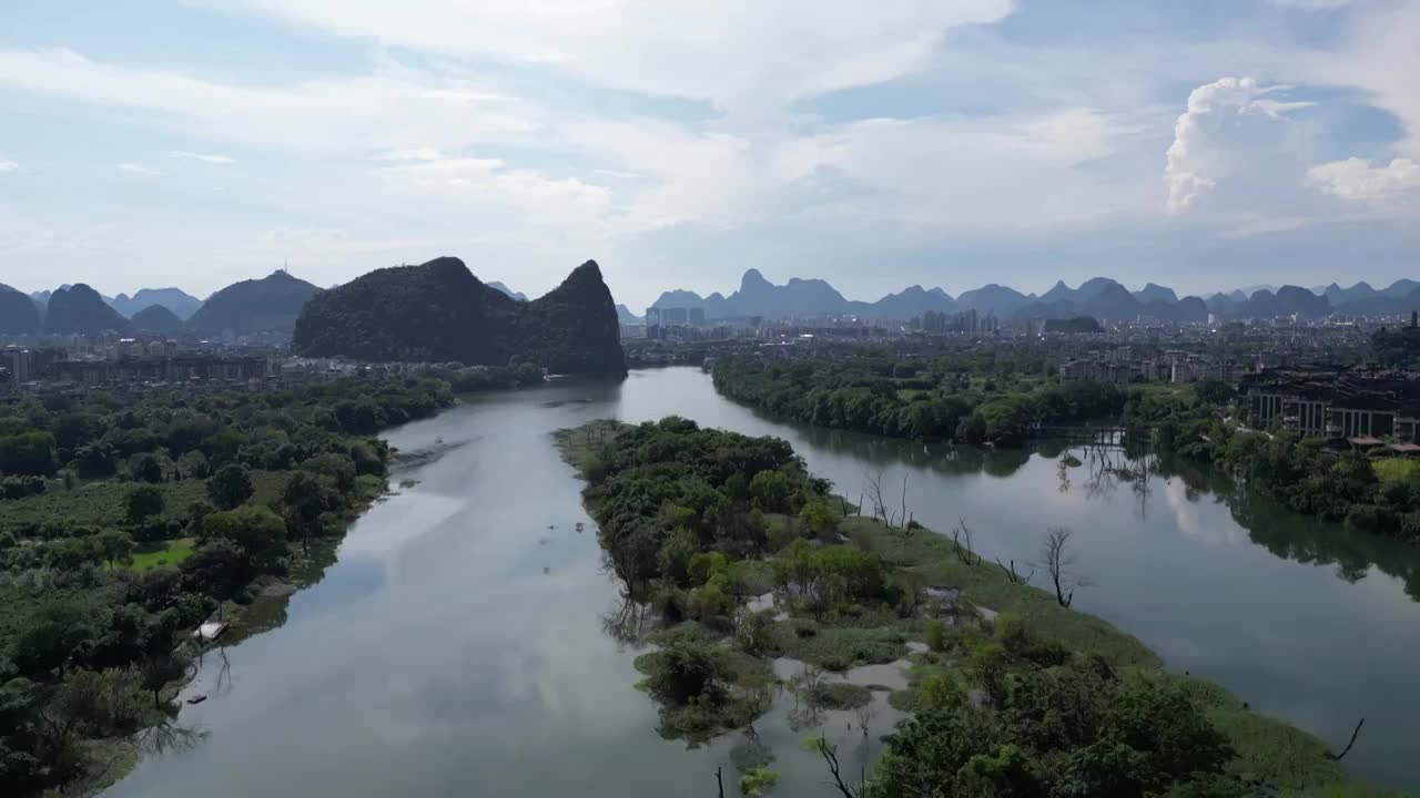 航拍夏季桂林风光视频素材