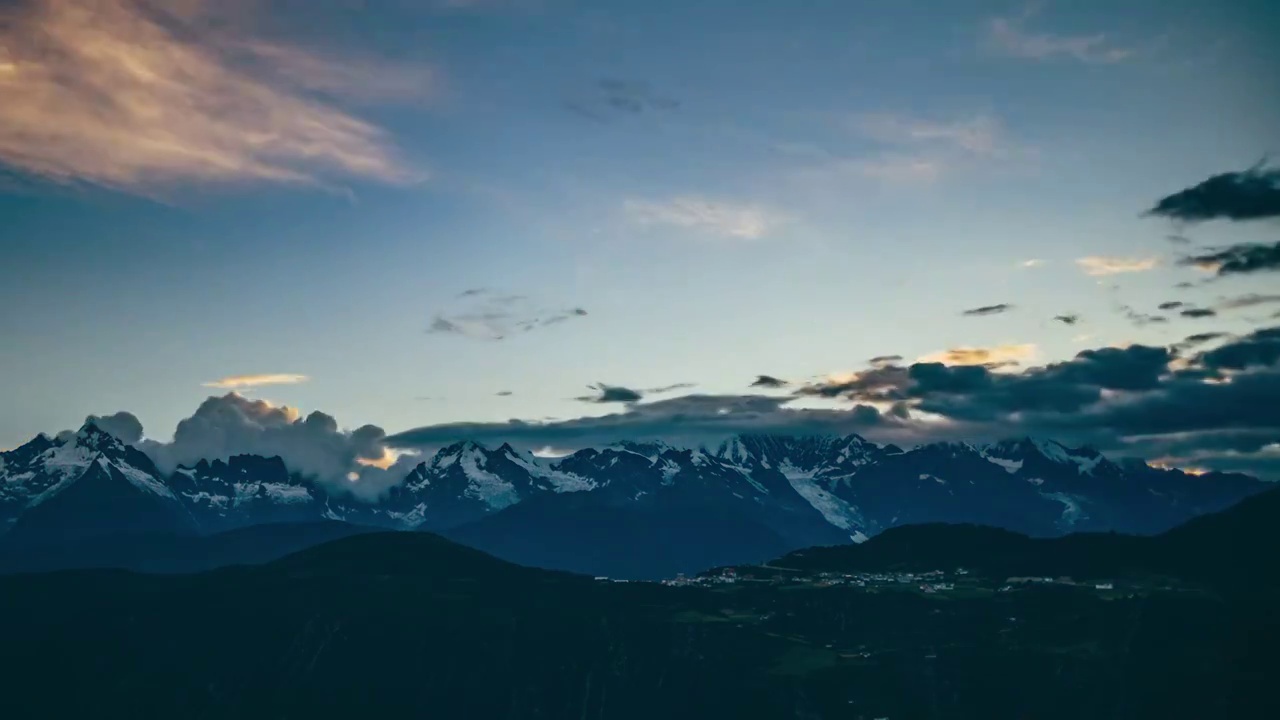 云南梅里雪山日落与星空视频素材