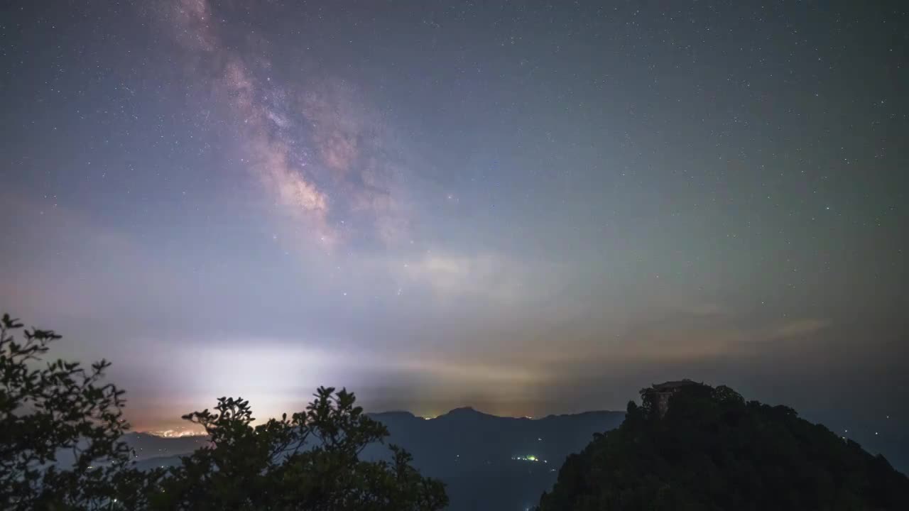 8K30P四川巴中阴灵山银河风光延时视频视频素材