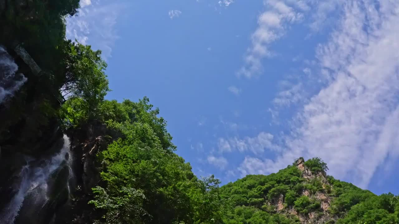 高山峡谷悬崖瀑布山川河流视频素材