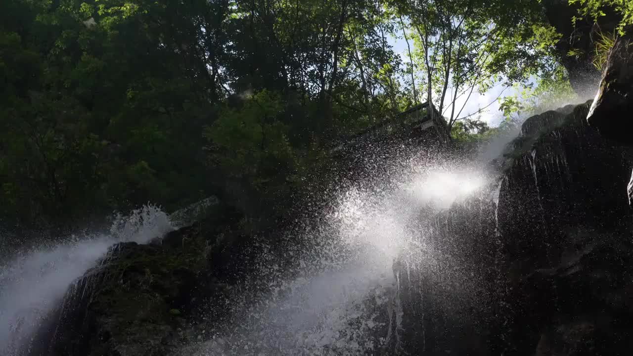 高山峡谷悬崖瀑布山川河流视频素材