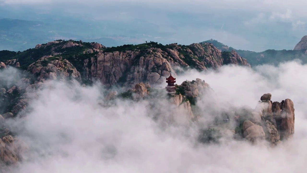 日照市九仙山云雾缭绕视频素材