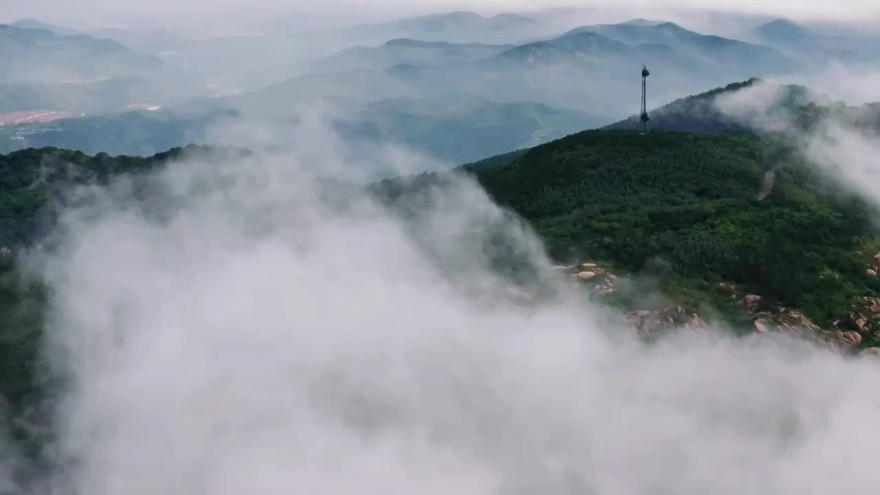 日照市九仙山云雾缭绕视频素材