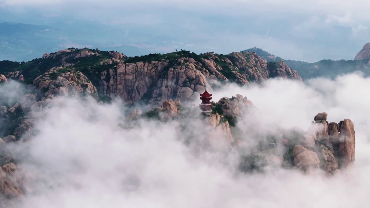 日照市九仙山云雾缭绕视频素材