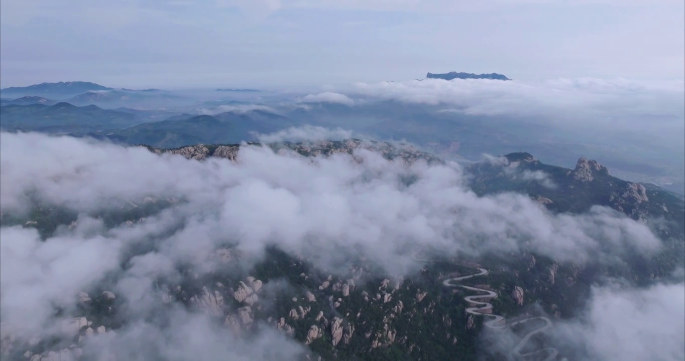 日照市九仙山云雾缭绕视频素材