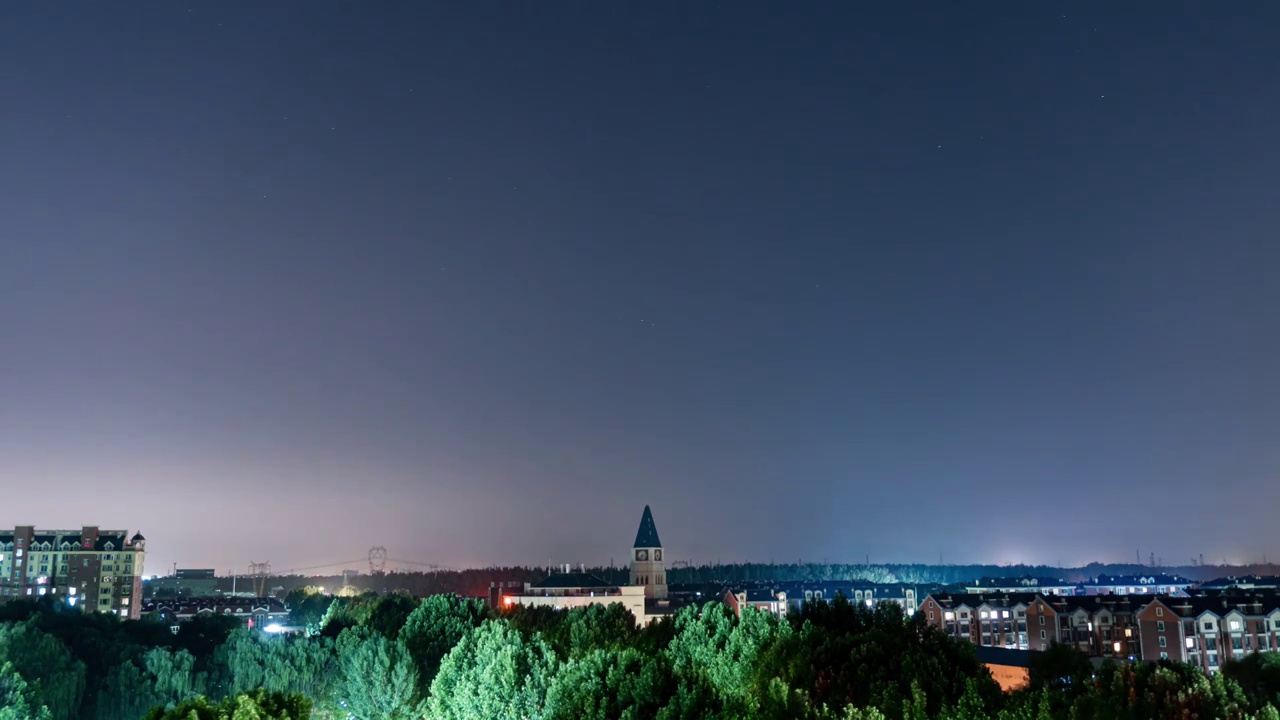 北京夏天夜晚星空延时视频素材