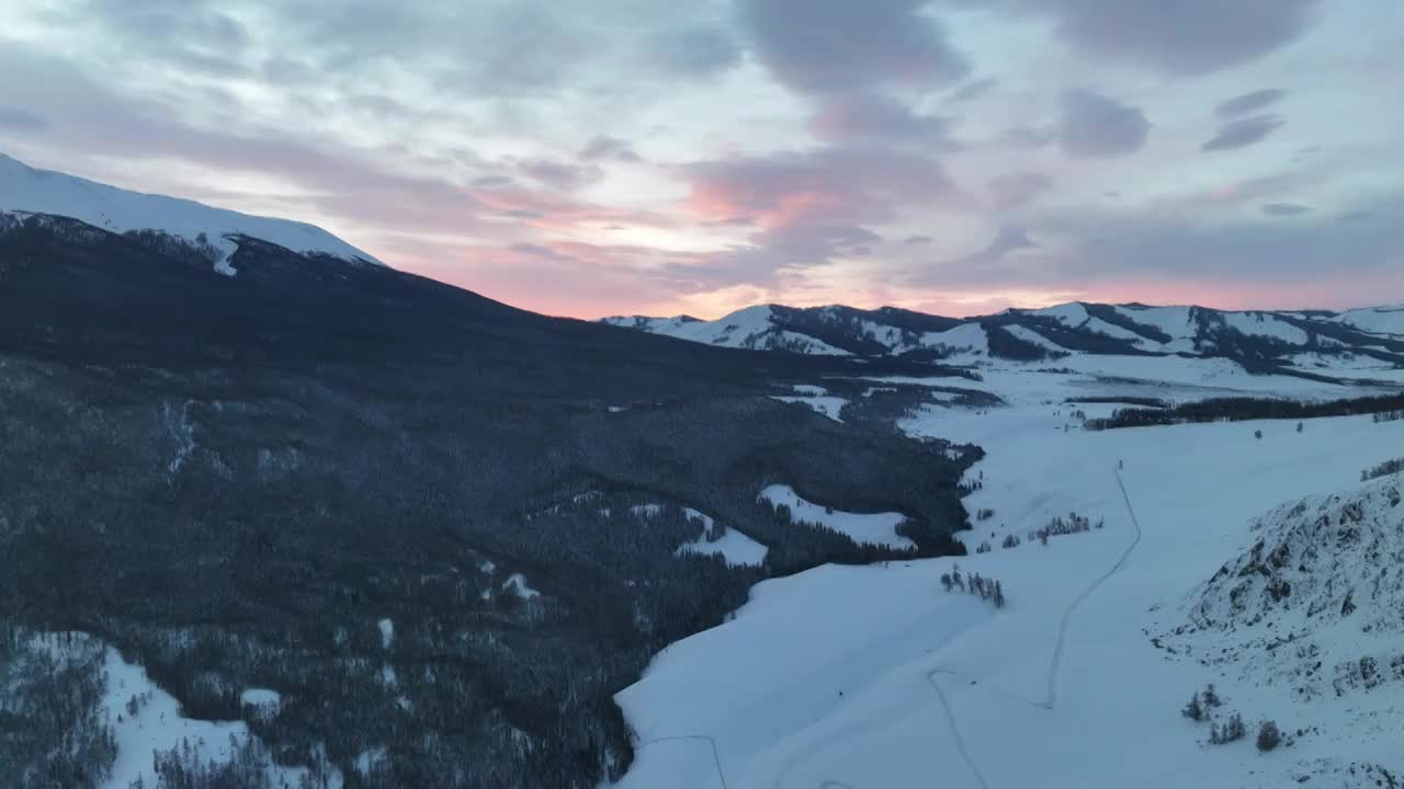 新疆禾木雪景视频素材