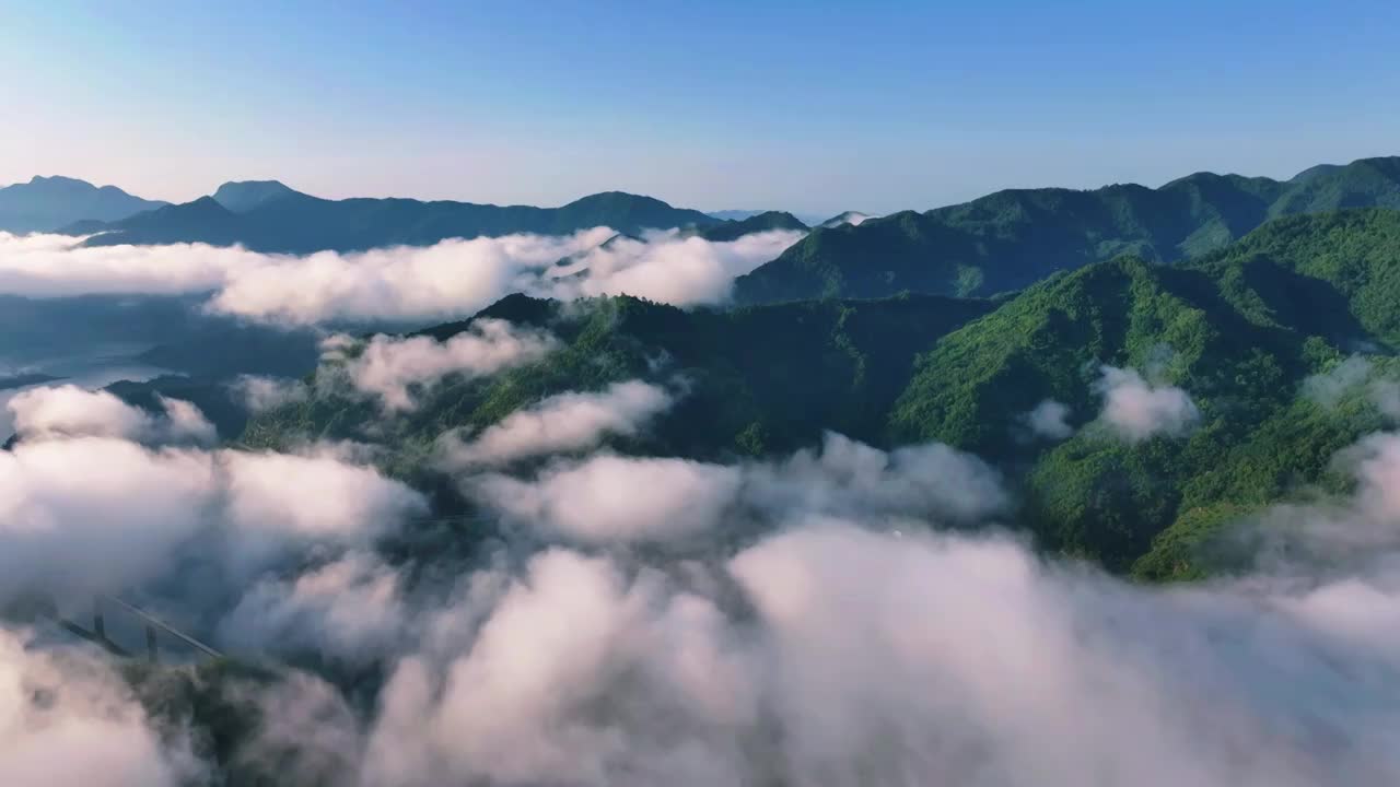 秦岭大自然青山绿水山川湖面视频素材