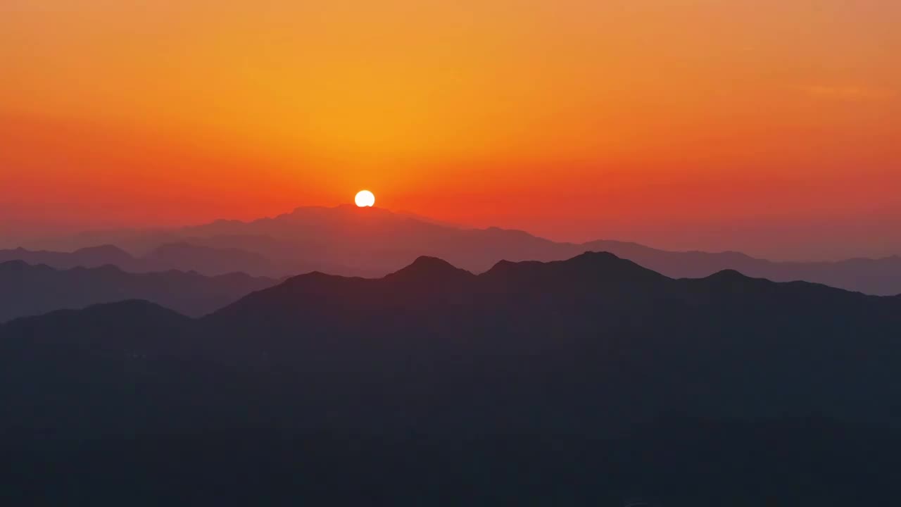 群山日出云海山川云雾大好河山脉秦岭大自然视频素材