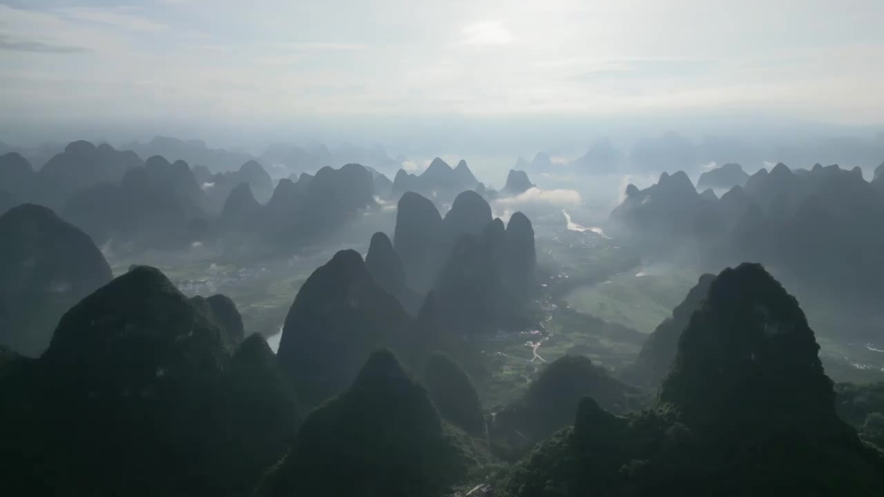 桂林阳朔风光桂林风光意境山水视频素材