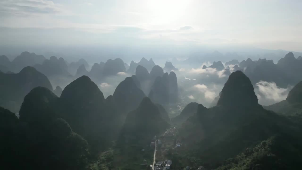 航拍桂林阳朔山水宣传片视频素材