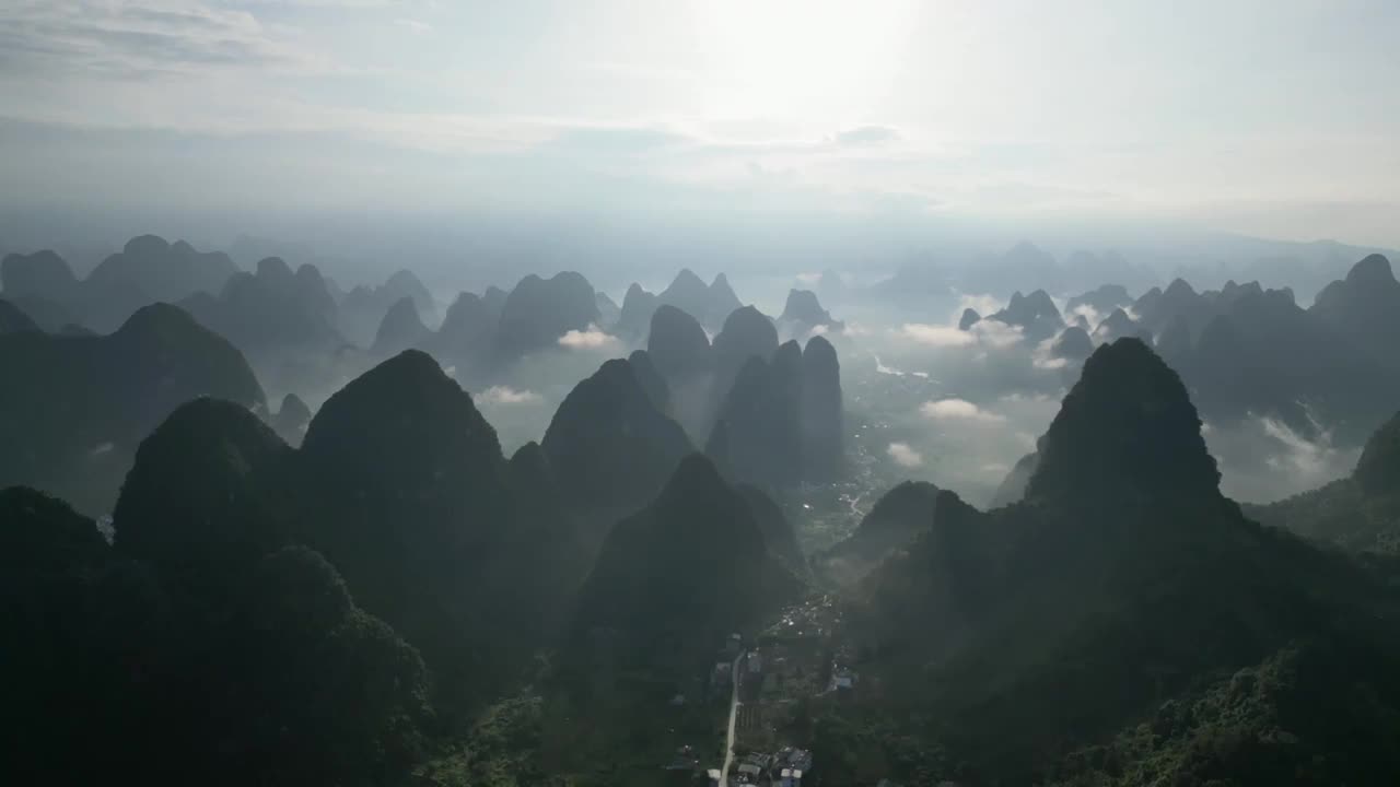 航拍桂林阳朔山水宣传片视频素材