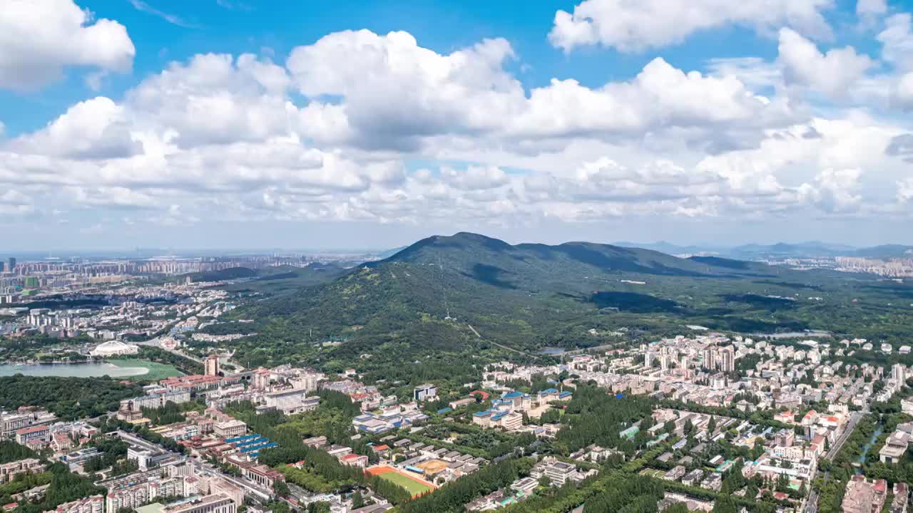 航拍南京夏日紫金山视频素材