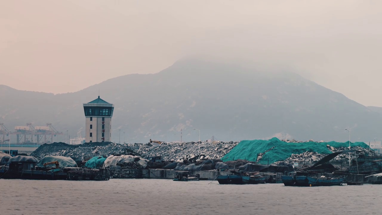 连云港高公岛防浪堤视频素材