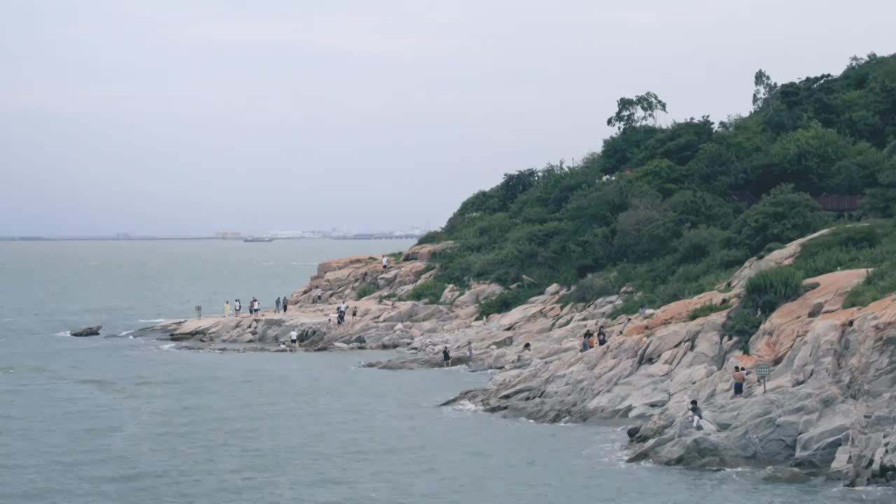 连云港羊山岛海岸礁石视频素材