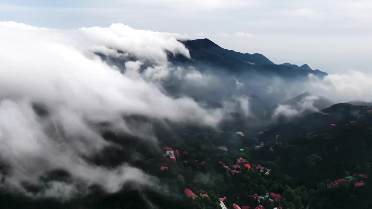 庐山云海延时航拍视频素材