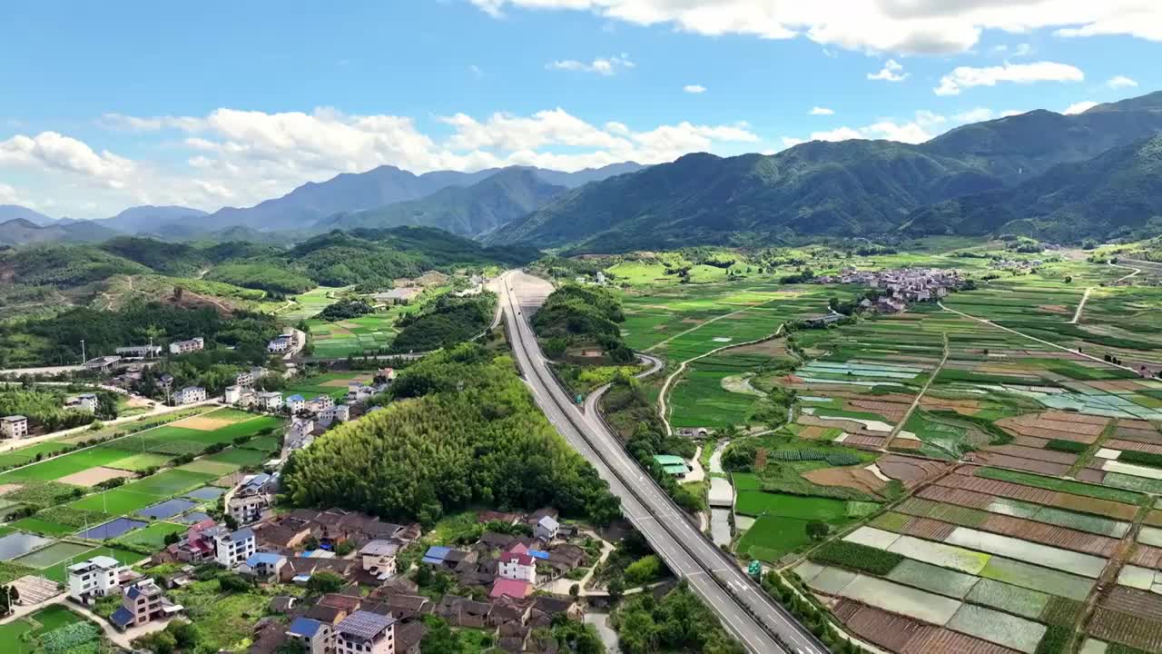 福建南平乡村绿色稻田航拍合集视频素材