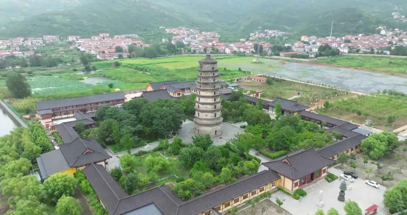 江苏省连云港市花果山风景区海清寺阿育王塔建筑风光视频素材