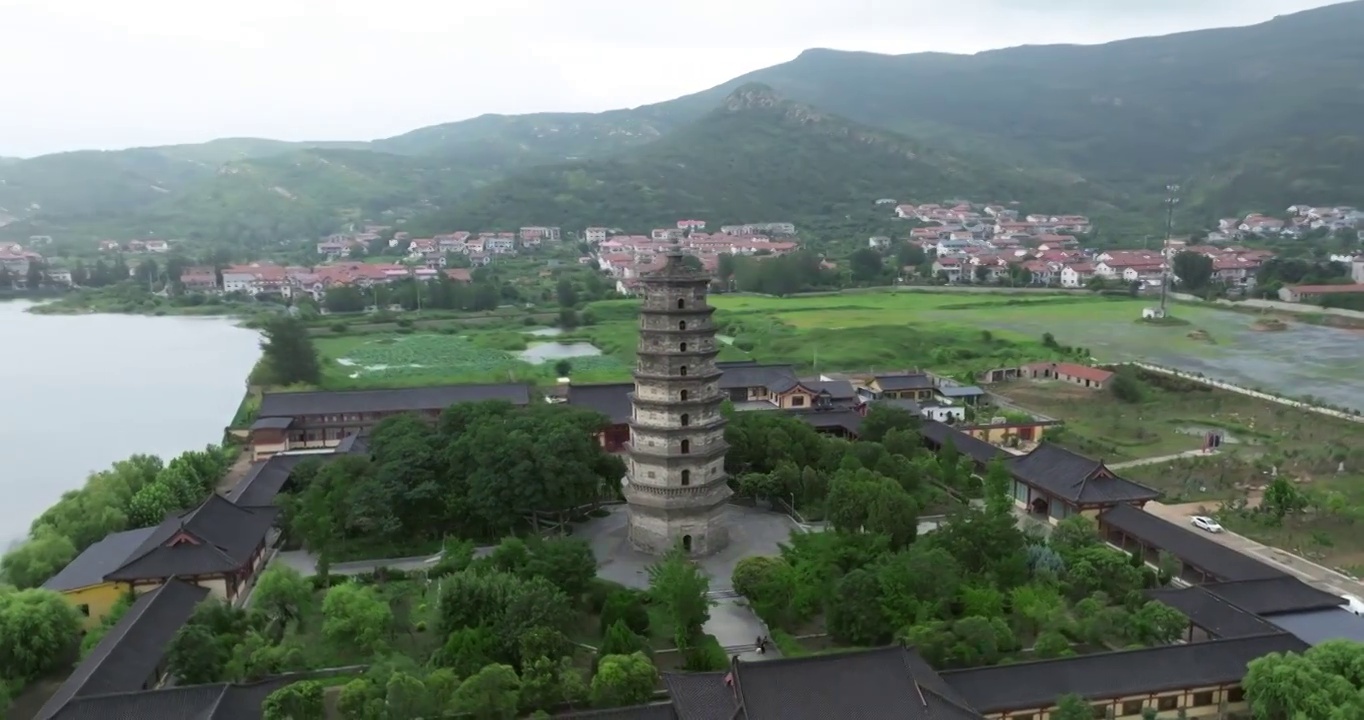 江苏省连云港市花果山风景区海清寺阿育王塔建筑风光视频素材