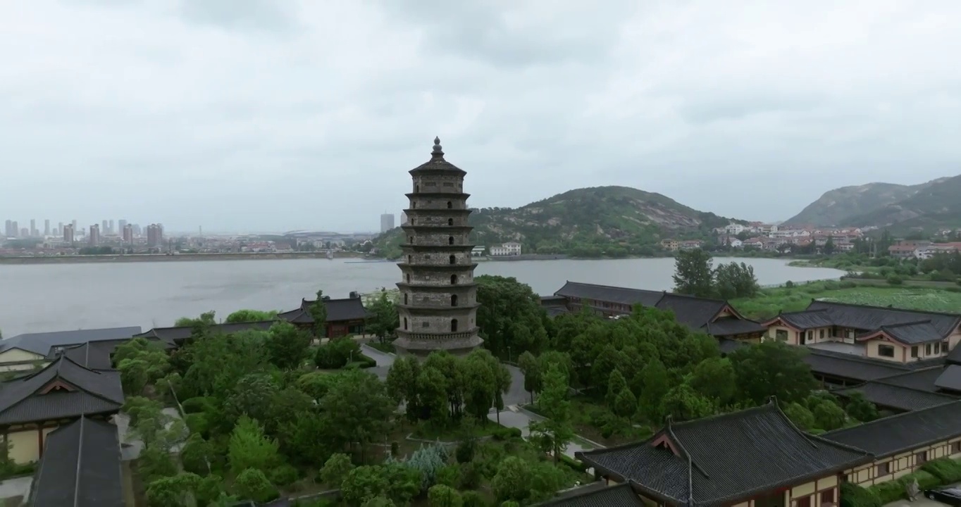 江苏省连云港市花果山风景区海清寺阿育王塔建筑风光视频素材