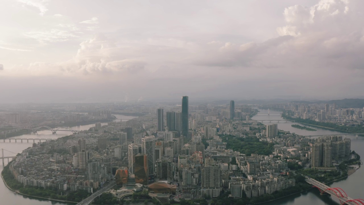 航拍柳州市中心建筑视频素材