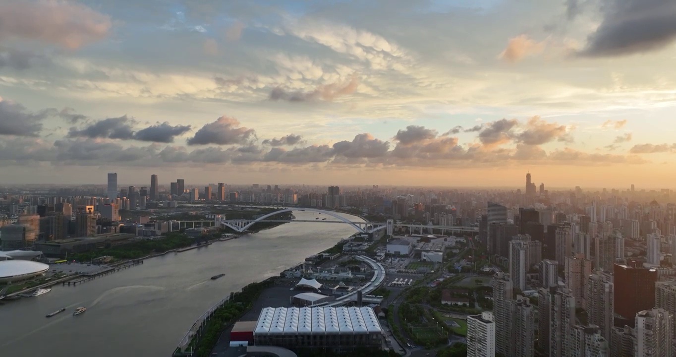 上海黄浦滨江风光航拍视频下载