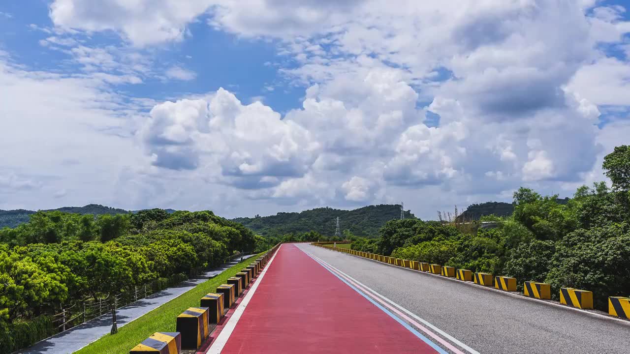 广东万里碧道蓝天白云风景优美视频素材