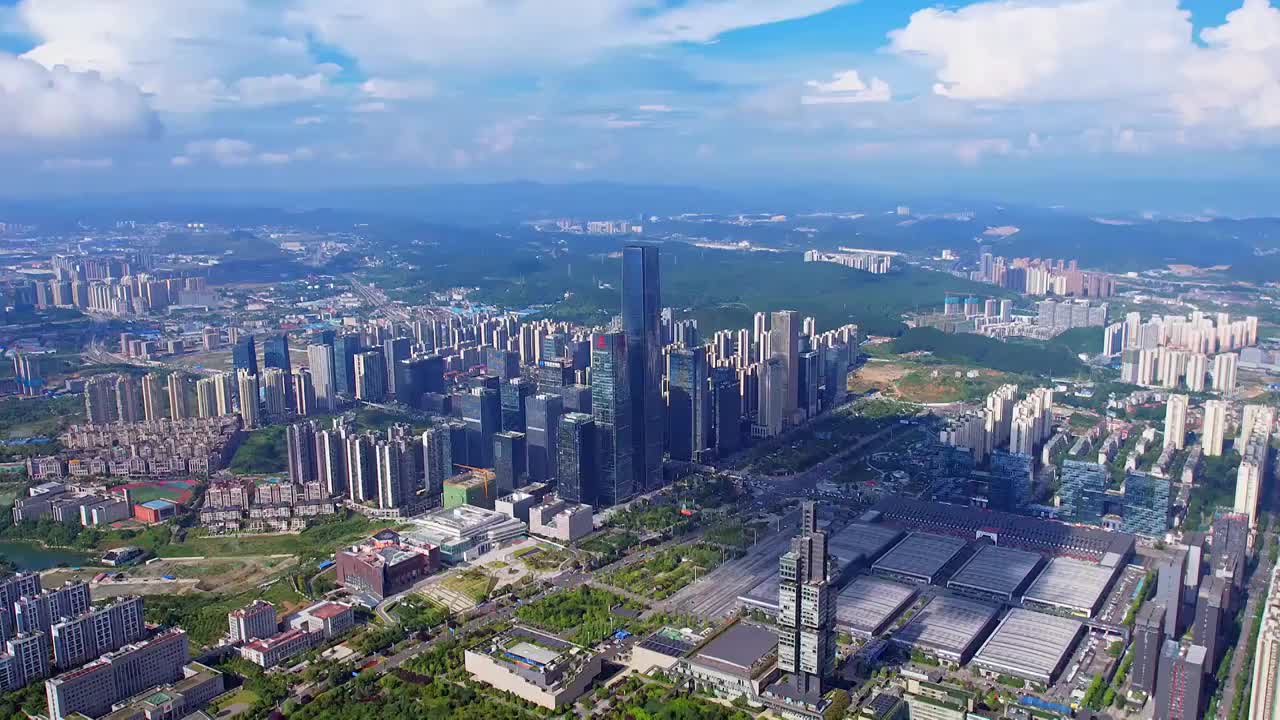 贵州金融城贵阳观山湖新区CBD高视角俯瞰航拍视频素材