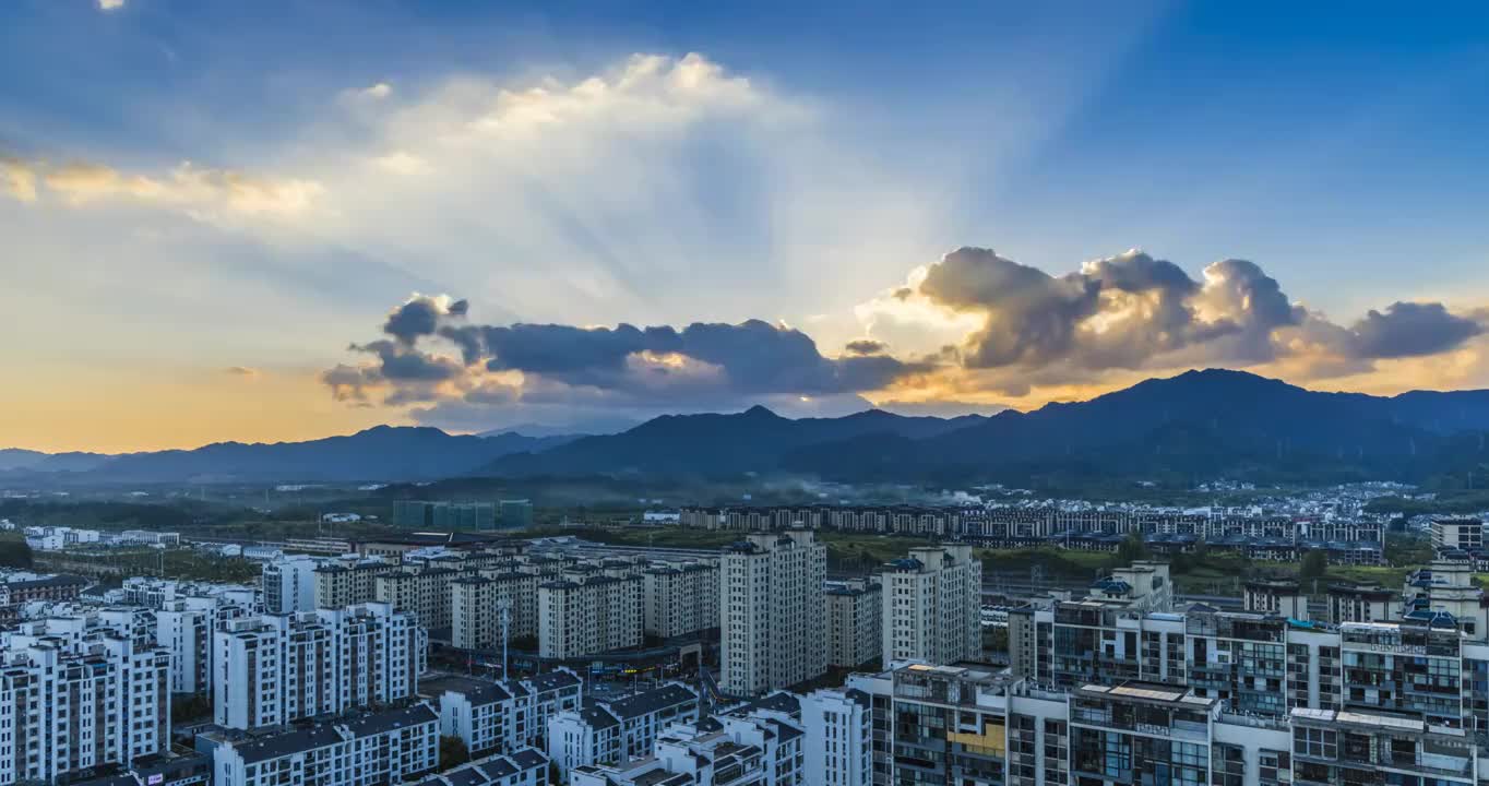 盛夏日落霞光视频素材