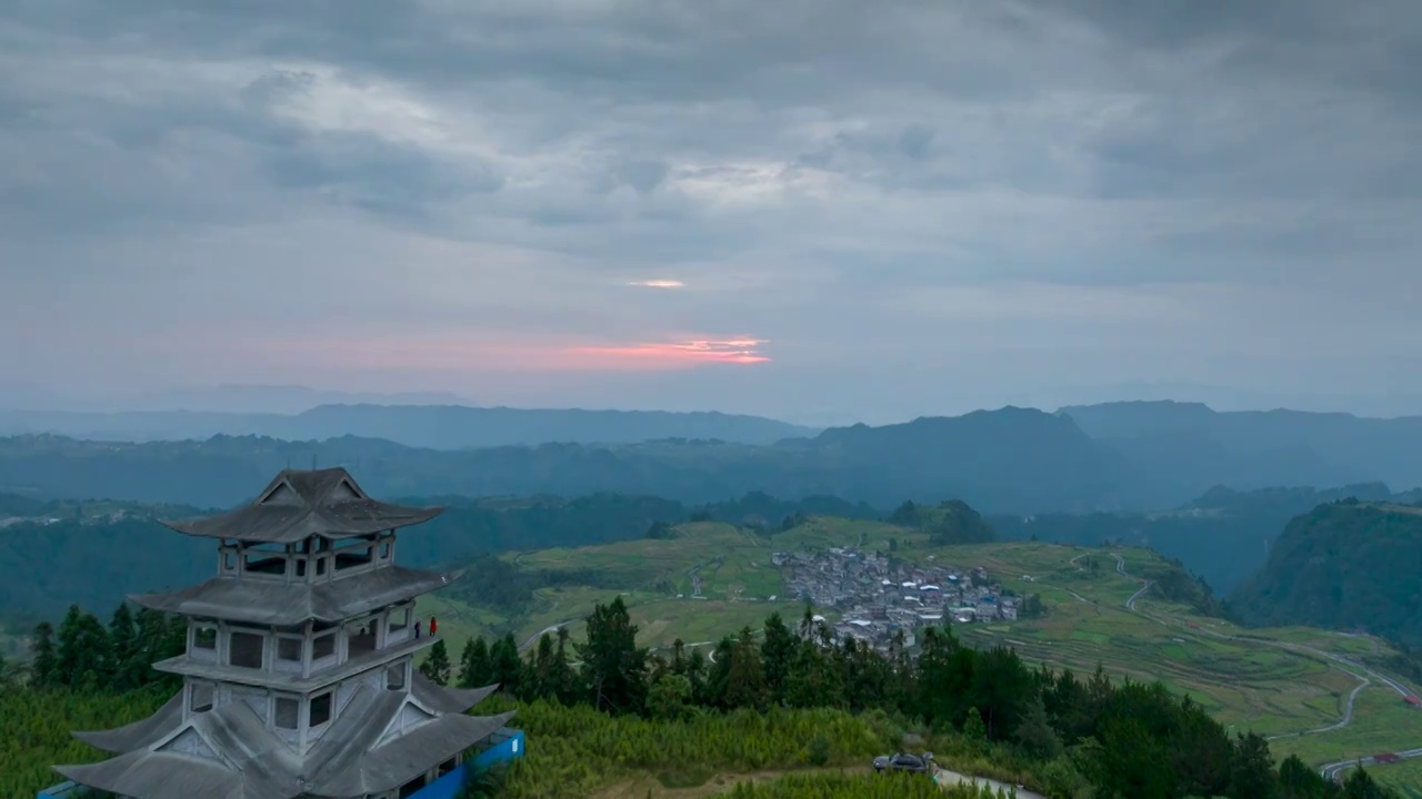 延时摄影贵州黔南独山县的自然风光视频素材