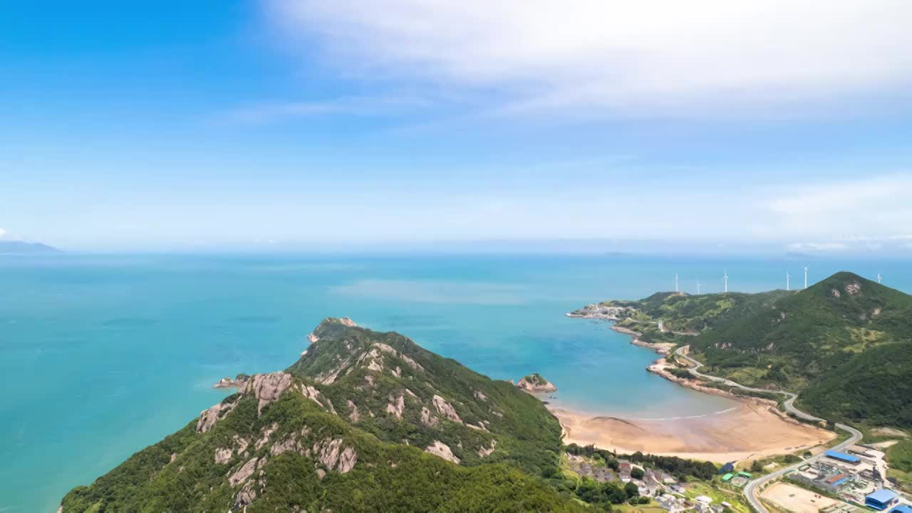 福建宁德霞浦夏天晴天蓝色大海海岛海湾沙滩海滩延时视频素材