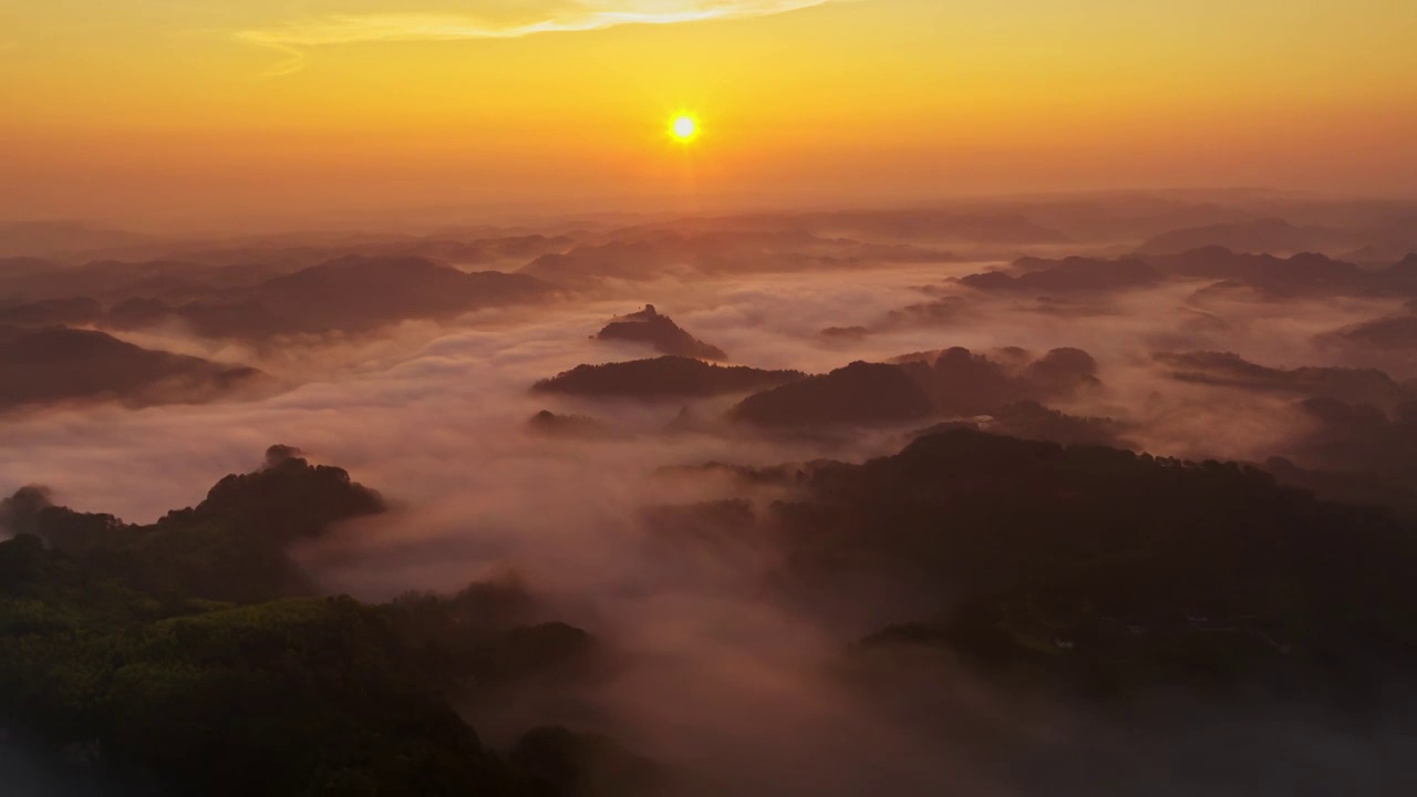 穹窿 地貌 朝霞 日出 云海 延时摄影视频素材