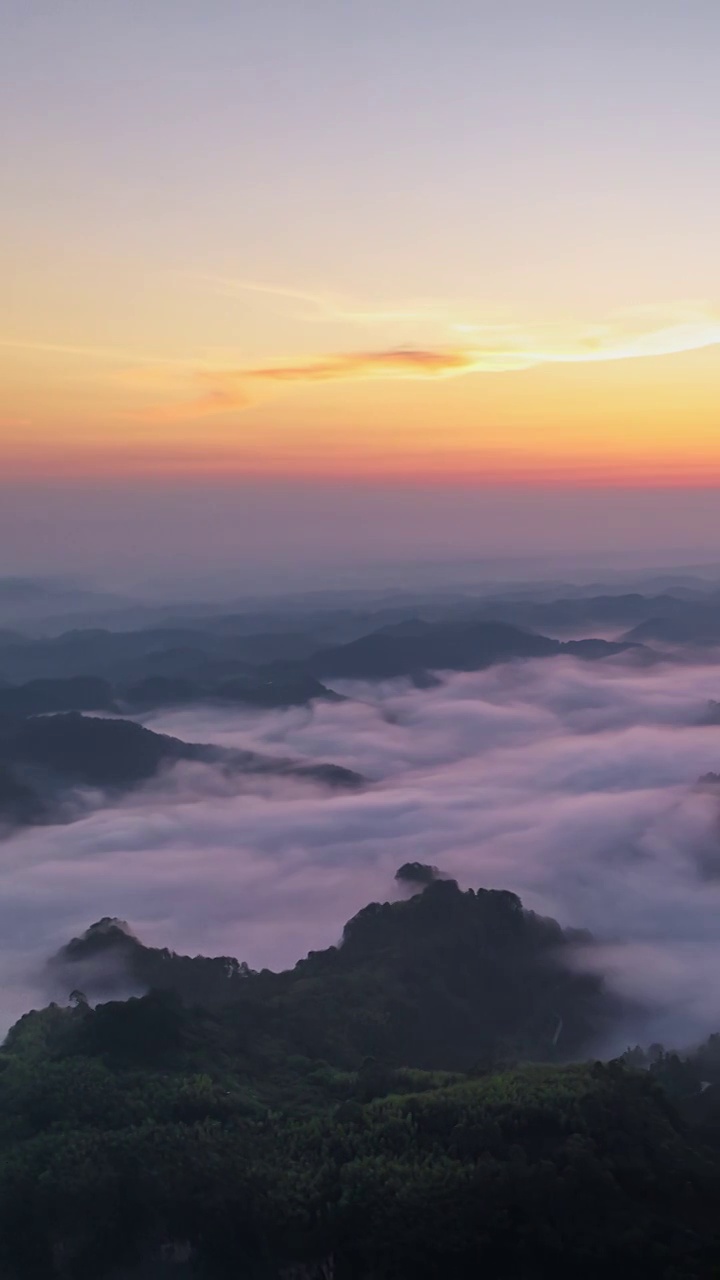 穹窿 地貌 朝霞 日出 云海 延时摄影视频素材