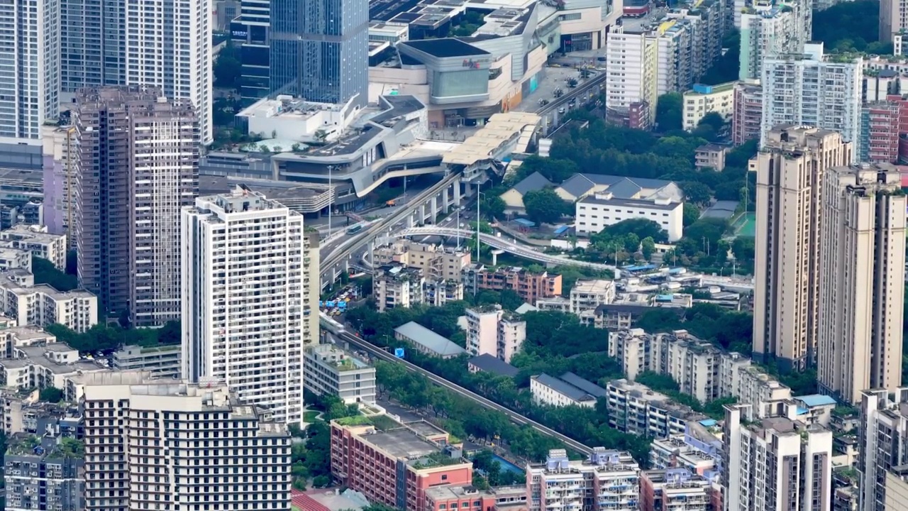 航拍重庆轨道交通都市风光视频素材