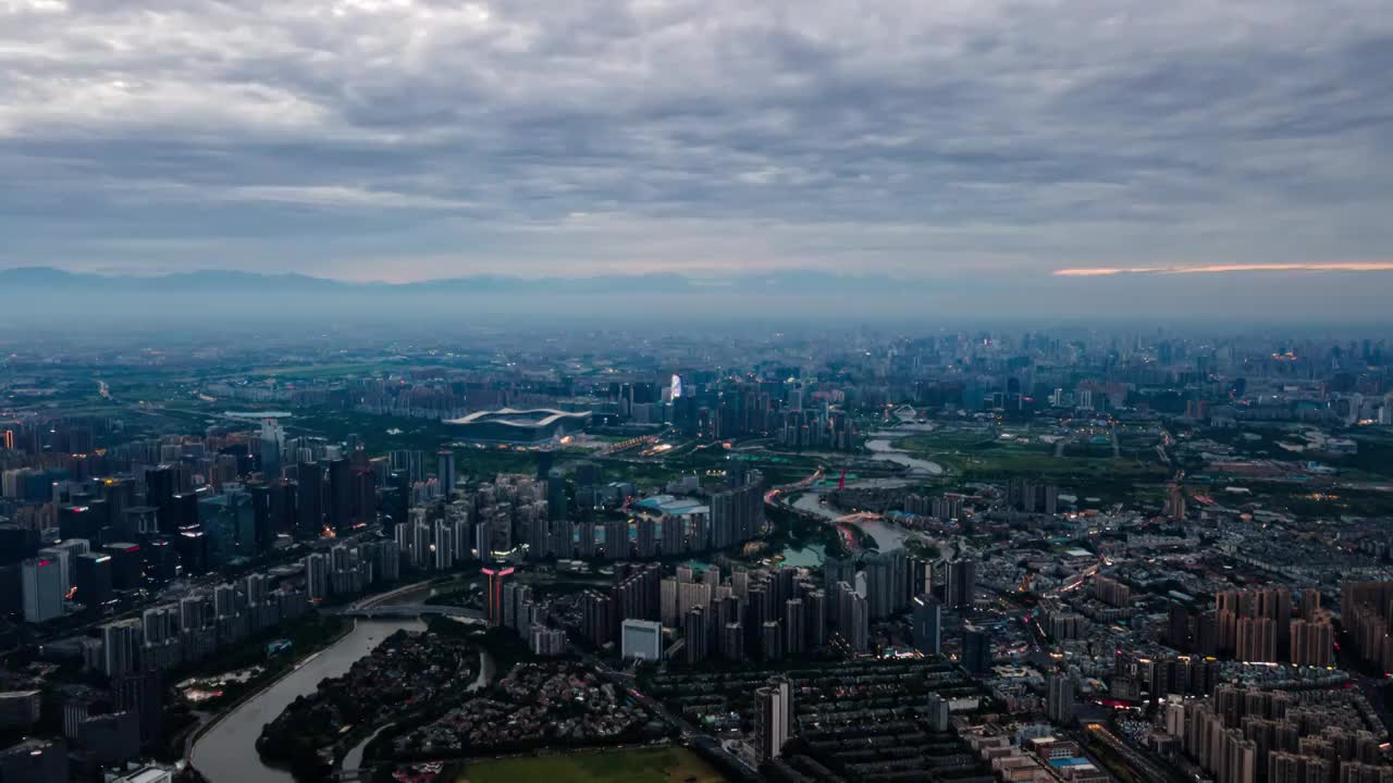 航拍高新全景雪山之夜视频素材