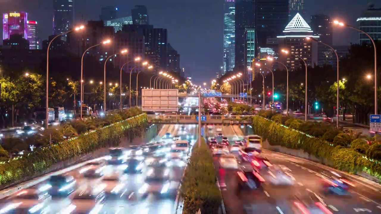 北京东三环夜景延时摄影视频素材