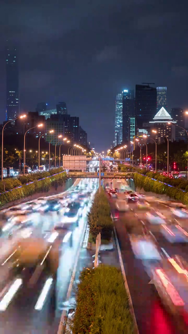 北京东三环夜景延时摄影视频素材